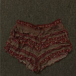 American Eagle Outfitters Red Patterned High Waist Shorts